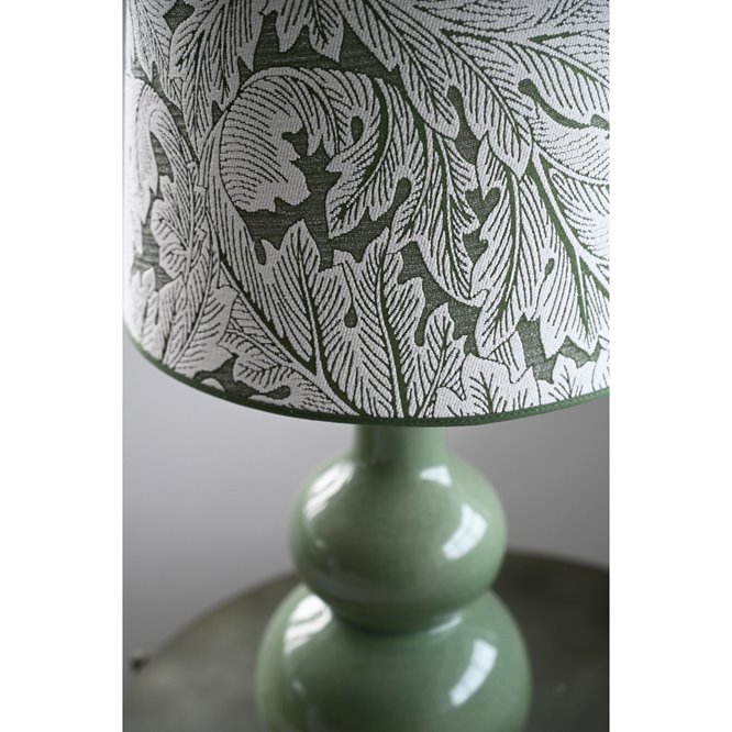 Lampa stołowa ceramiczna zielona retro Verdi detal